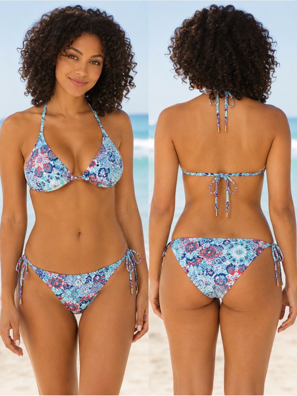 Helen Jon Casablanca String Bikini Set Small Top Medium Bottom Resort Ready